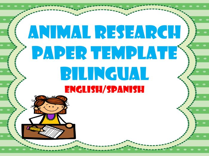 Animal Research Paper Template Bilingual / Ensayo de Animales