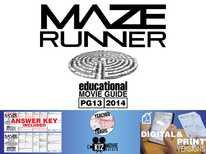 The Maze Runner Movie Guide Questions Worksheet (PG13 2014