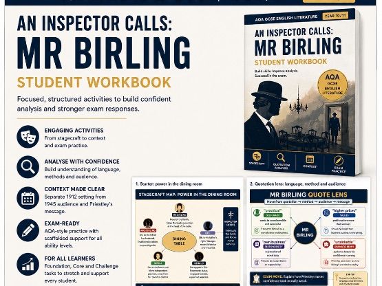 AQA An Inspector Calls Mr Birling GCSE Lesson Pack