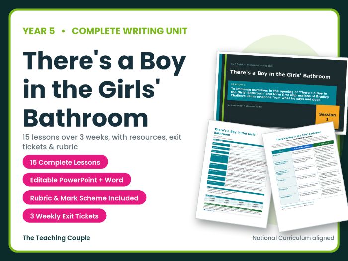 There's a Boy in the Girls' Bathroom | Year 5 English Unit | 15 Complete Lessons + Resources