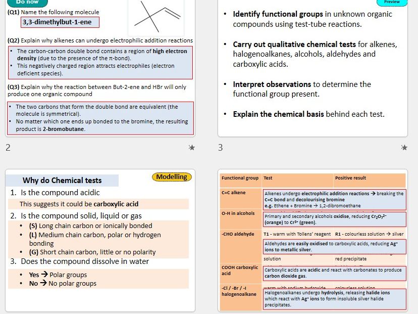 AQA A‑Level Organic Chemistry  - Chemical 91����ts