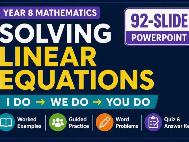 Solving Linear Equations – Complete Year 8 Algebra PowerPoint