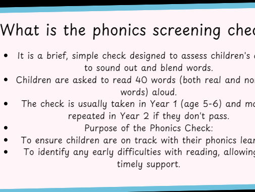 Year 1 - Phonics Screening Meeting