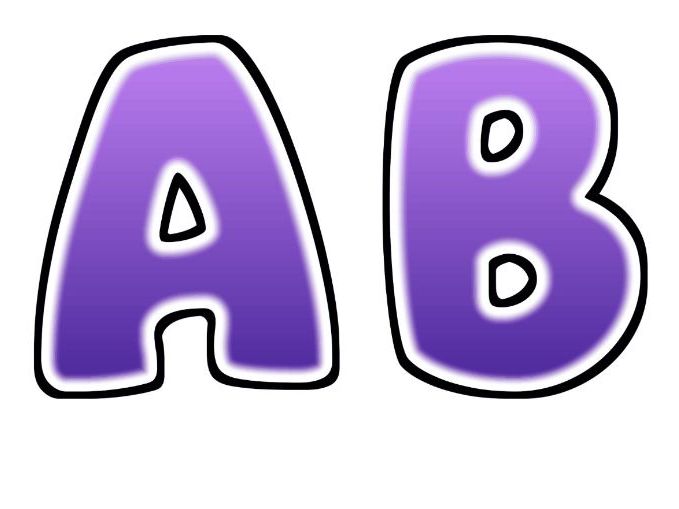 Grape Gradient Glow Bubble Letters | Bulletin Board Letters | Classroom Display Pack