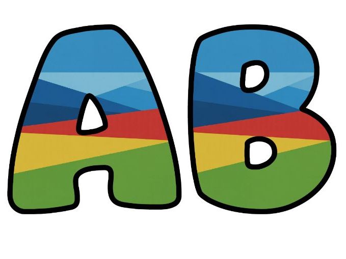 Colorful Rainbow Gradient Classroom Display | Lettering Set | Whole Alphabet A-Z and 0-9