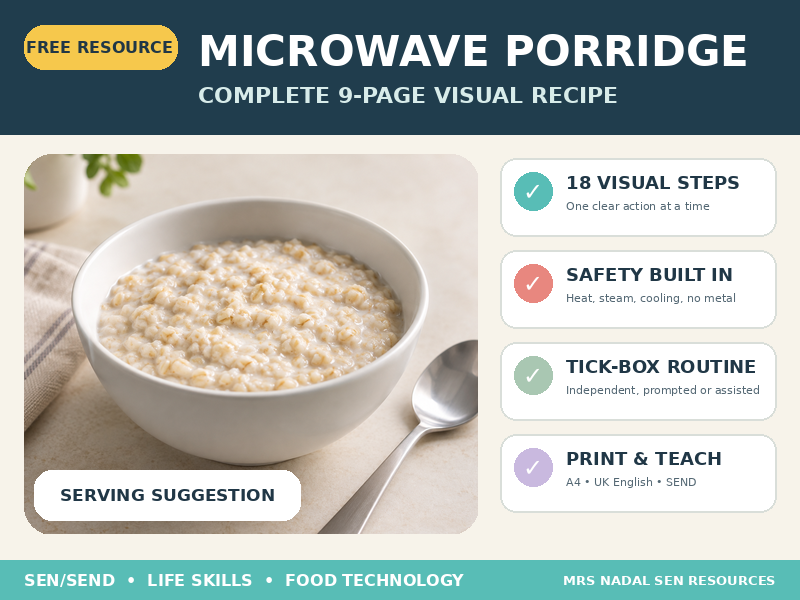 FREE SEND Visual Recipe | Microwave Porridge