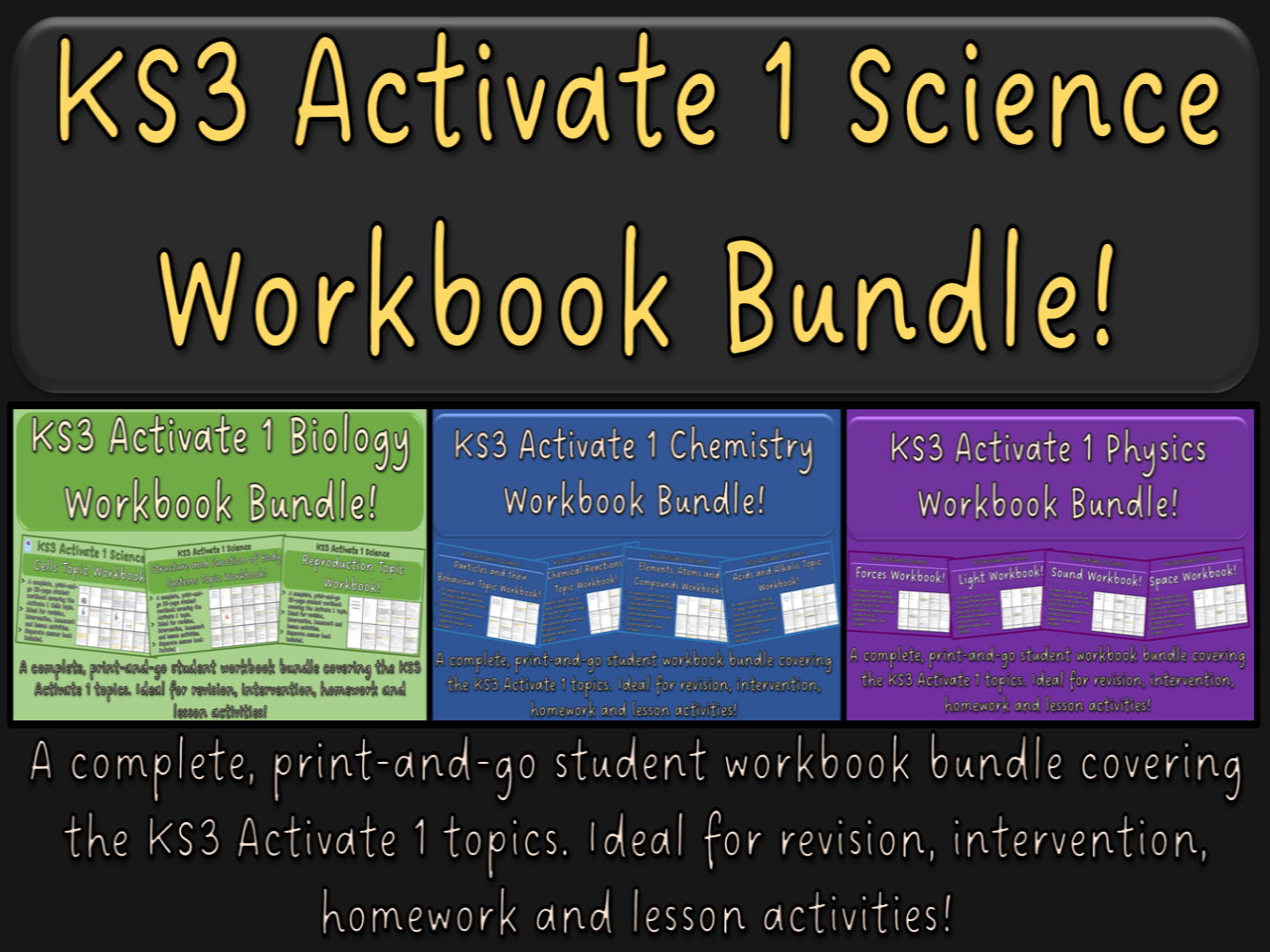 KS3 Activate 1 Science Workbook Bundle