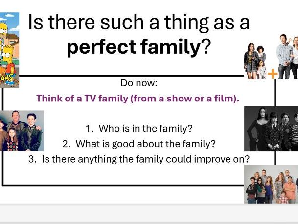 GCSE RE AQA – The ‘Perfect Family’ (Lesson 1 – Relationships & Families Unit Introduction)