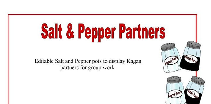 Editable Salt & Pepper Pot Kagan Partners Display