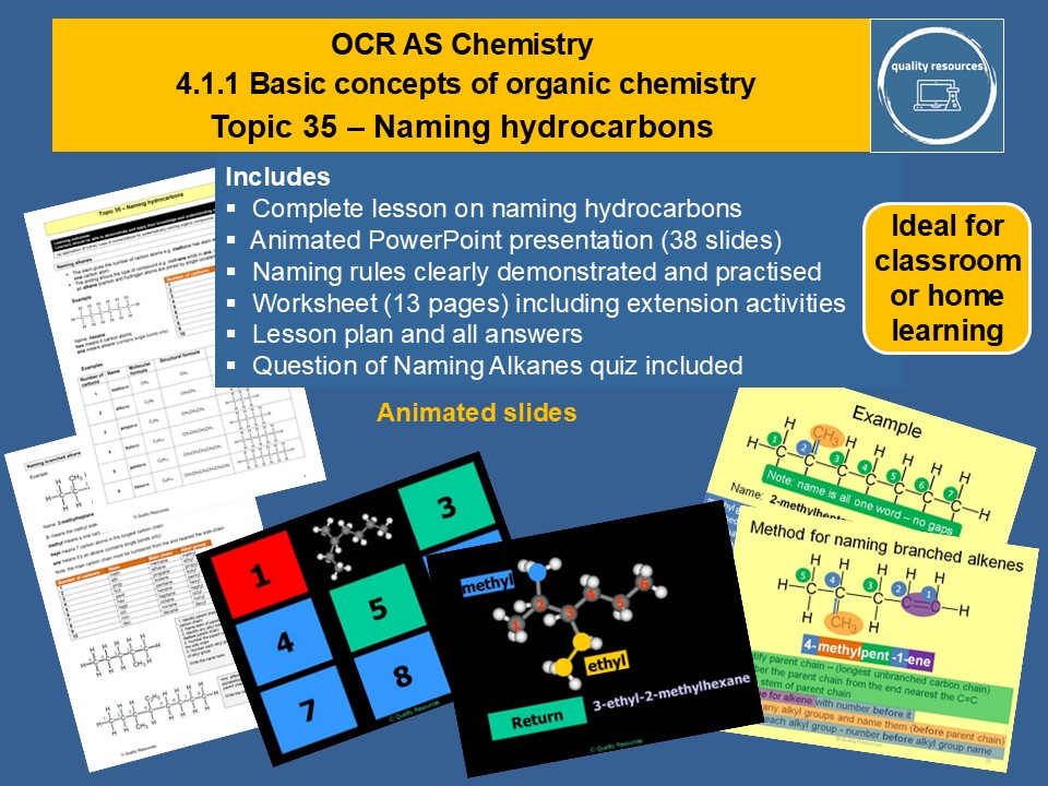 Naming hydrocarbons OCR AS Chemistry