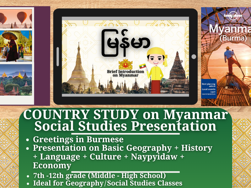 Myanmar Country Study - Geography + Social Studies Presentation - Southeast Asia
