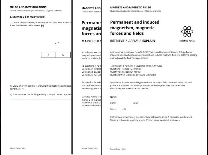AQA GCSE Physics: Magnetism, Magnetic Forces and Fields Revision Question