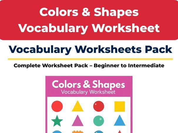 Colors & Shapes Vocabulary – ESL Worksheet