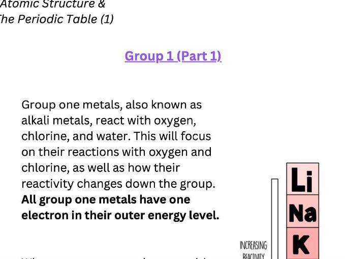 AQA GCSE Chemistry - Group 1