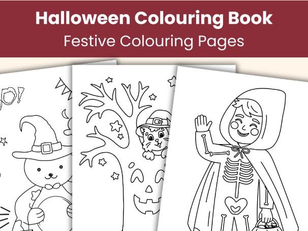 Halloween Colouring Book | Drawing, Counting & Fine Motor Worksheets | Printable Resource
