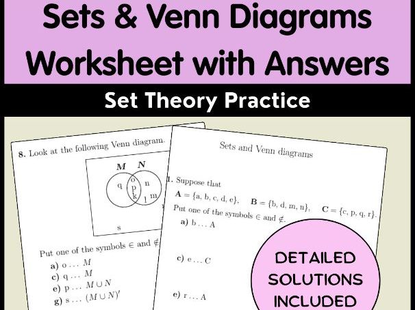 Sets & Venn Diagrams Worksheet with Answers | Set Theory Practice
