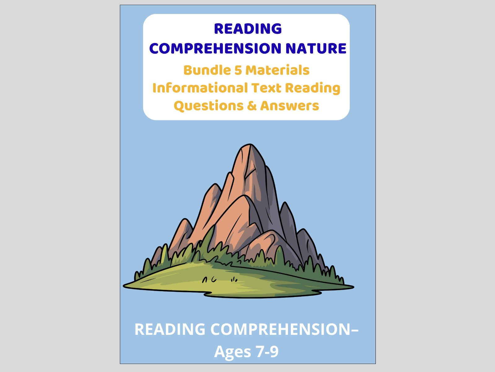 Reading Comprehension Nature - Bundle 5 Materials Informational Text