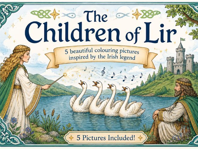 The Children of Lir – Colouring & Collage Activity