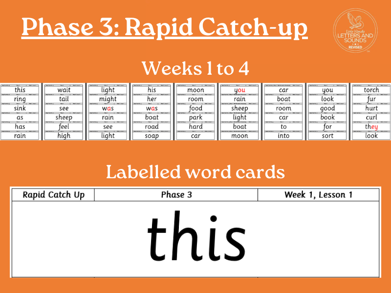 LW Phonics: Phase 3 Rapid Catch-Up Word Cards (Weeks 1 to 4) | Teaching ...