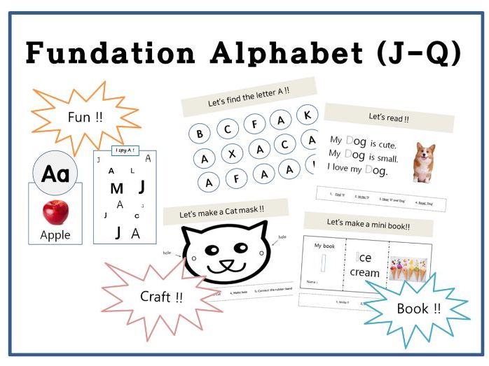 Complete ESL Phonics Pack – Letters J to Q Reading & Craft Activities