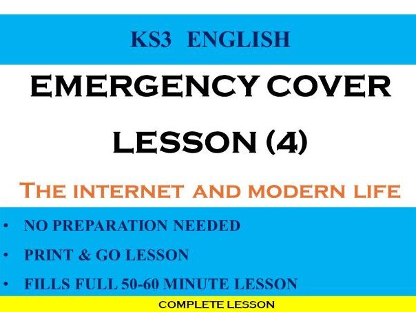 KS3 Emergency Cover Lesson (4): The Internet & Modern Life | No Prep Needed