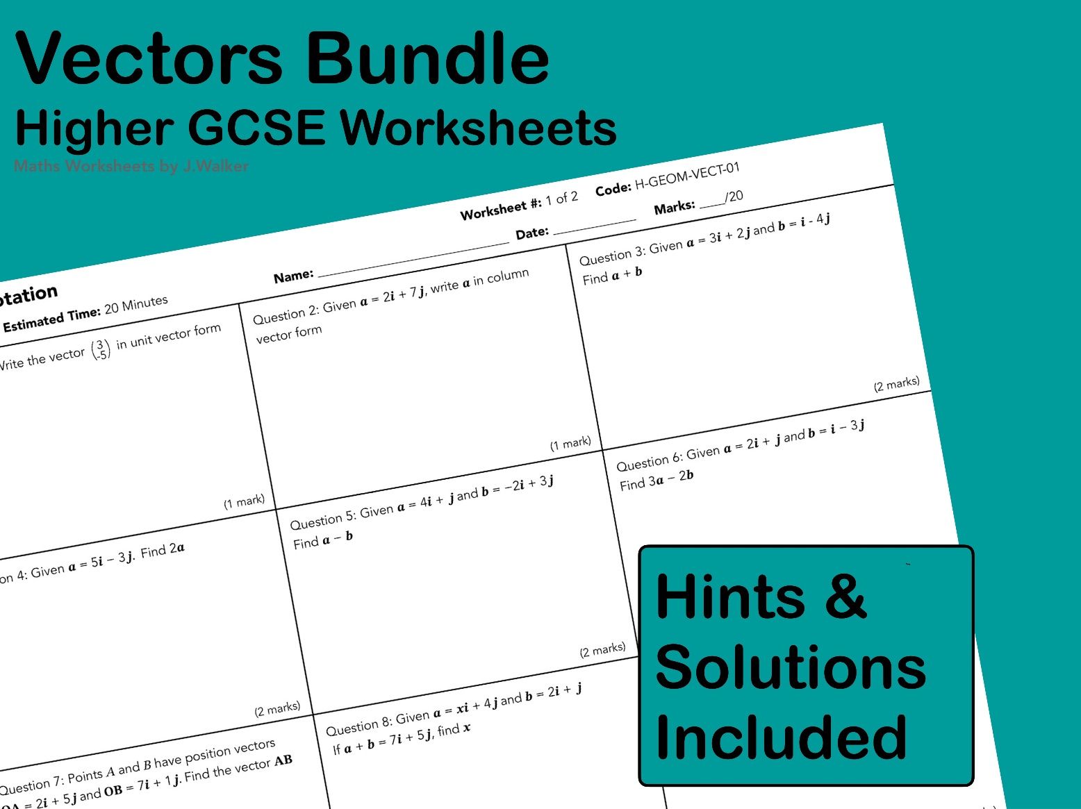 GCSE Maths: Vectors Bundle - Higher Tier