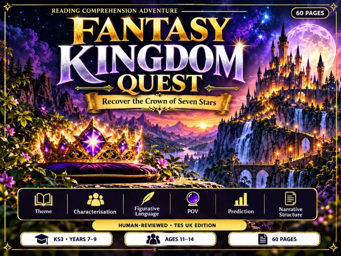 Fantasy Kingdom Quest | KS3 Reading Comprehension Adventure | Years 7–9 | 60 Pages