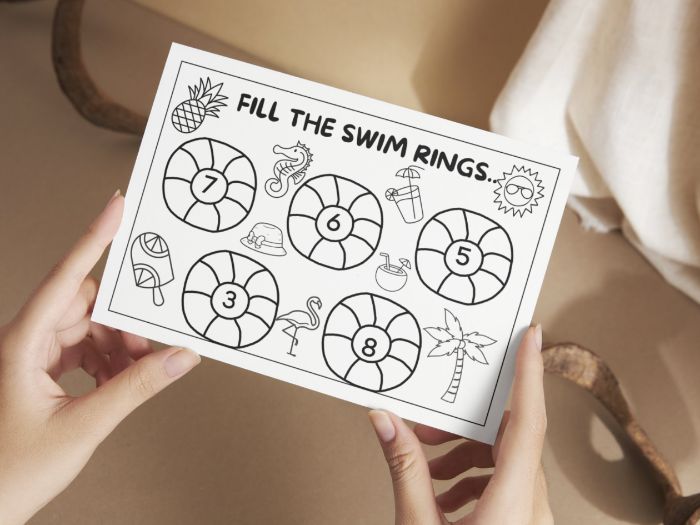 Fill the Swim rings Worksheets