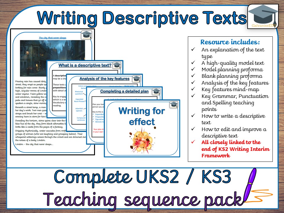 Complete Descriptive texts teaching sequence (UKS2 / KS3)