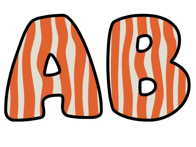 Orange Wavy Lines Classroom Display | Lettering Set | Upper & Lowercase, 0-9 and Signs
