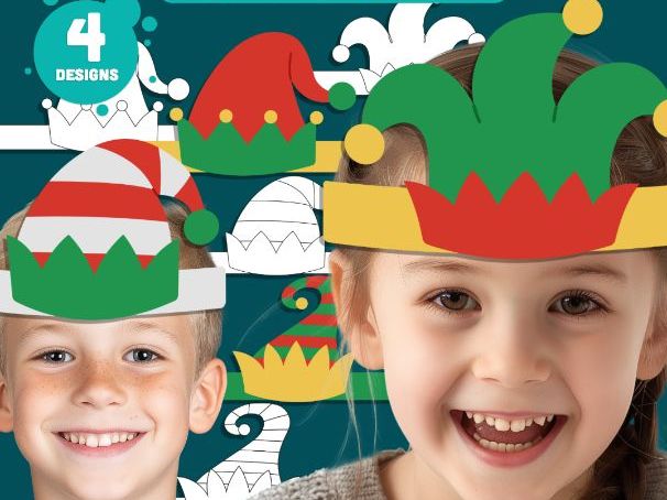 Elf Headband Craft, Wearable Paper Hat for Children, Christmas Classroom Activity