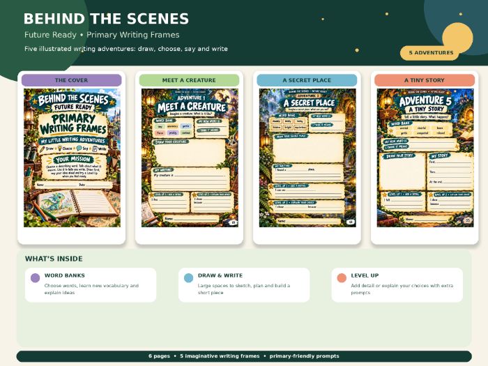 Primary Writing Frames for SEND | Word Banks, Vocabulary and Level Up Challenges