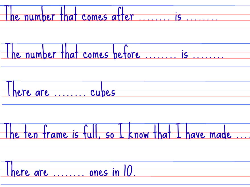 Maths White Sentence Stems for DISPLAY YEAR 1 Spring