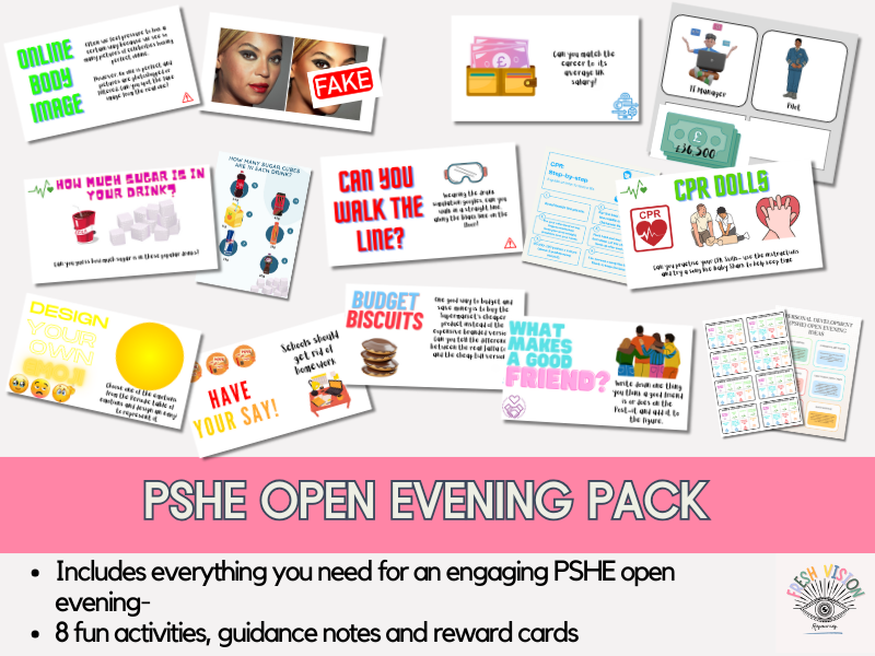 PSHE Open Evening Pack- 8 Engaging Activities