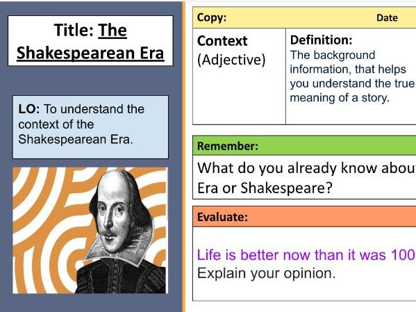 Introduction to Shakespeare SOW