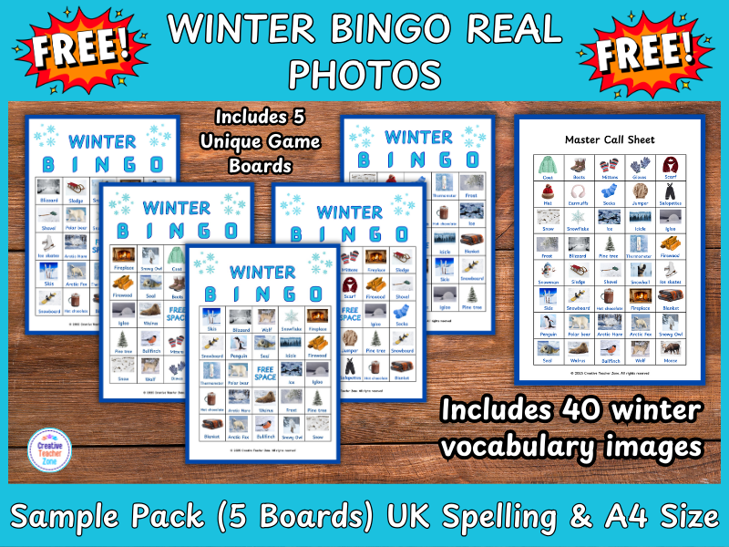 FREE Winter Bingo (UK Real Photos) EYFS & KS1