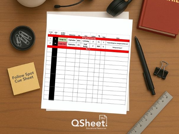 Follow Spot Cue Sheet