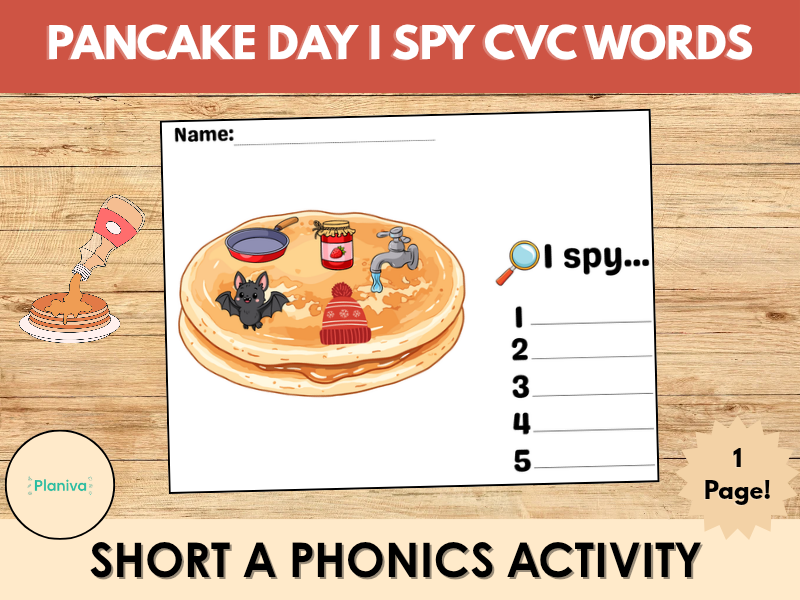 Pancake Day I Spy CVC Words | Short A Phonics Activity | Early Reading Fun