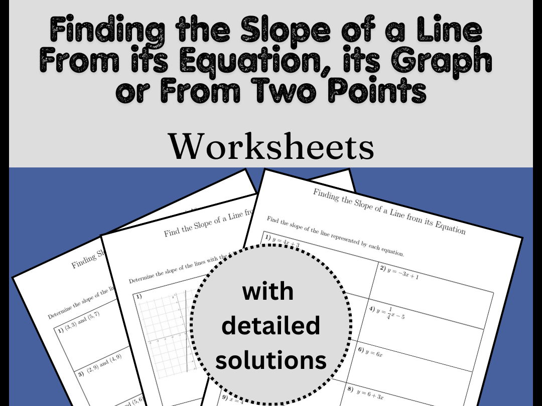 Finding the Slope of a Line From its Equation, its Graph or From Two Points