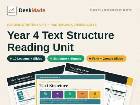 Year 4 Text Structure Reading Unit | Australian Curriculum V9