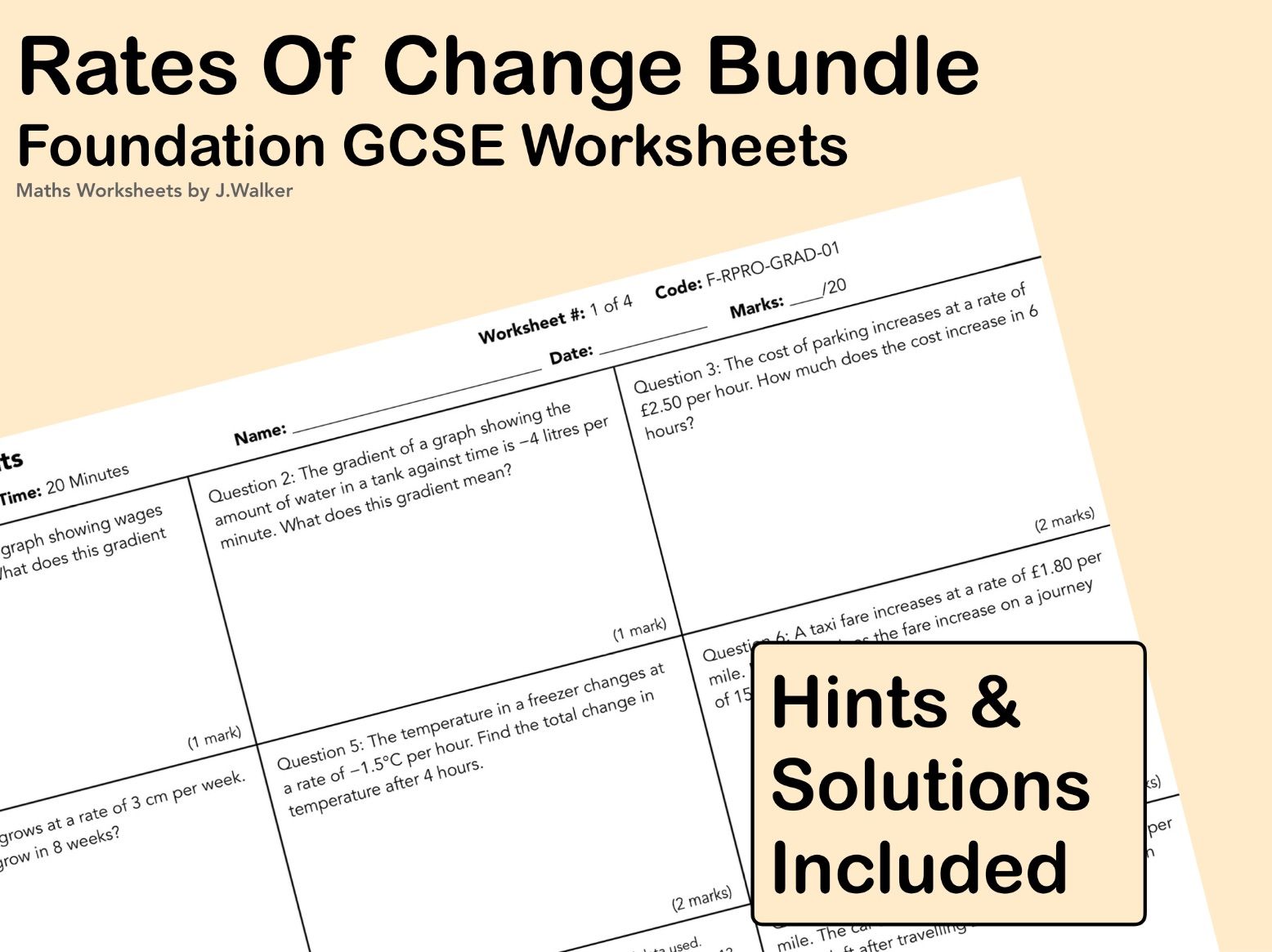 GCSE Maths: Rates Of Change Bundle - Foundation Tier