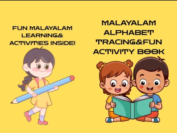Malayalam Alphabet Tracing & Writing Book for Kids! Activity Sheets with Games.