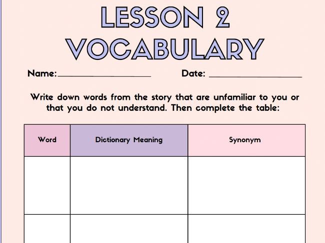 Lesson 2 Vocabulary