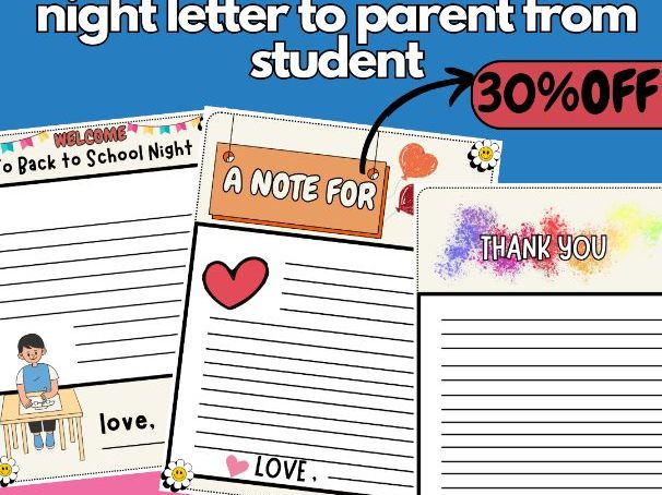 back to school night letter to parent from student template for kindergarten