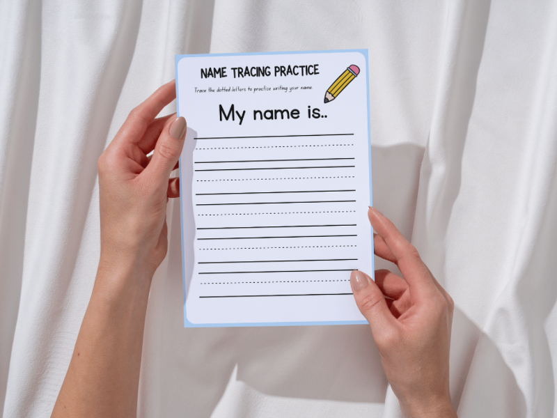 Pre-K Custom Name Tracing Worksheet