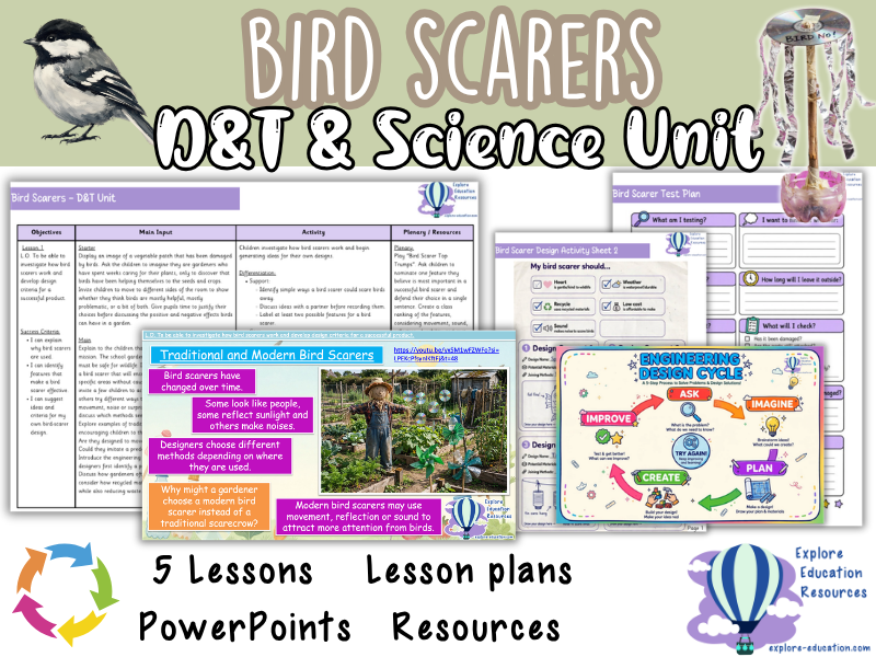 Bird Scarers - KS2 Design and Technology Unit - 5 Outstanding Lessons