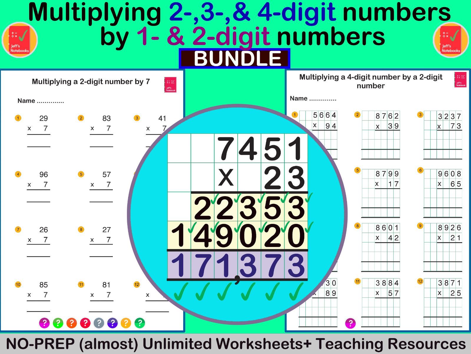 Multiply 2,3 & 4-digit by 1 & 2 digit numbers - Formal Method