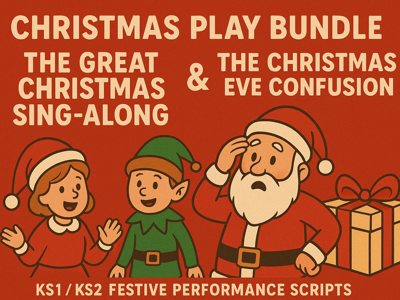 Christmas Play Bundle - The Great Christmas Sing-Along & The Christmas Eve Confusion - KS1 / KS2 Festive Performance Scripts