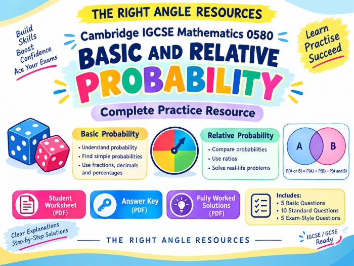 Basic and Relative Probability GCSE Foundation and iGCSE 0580 Core Complete Lesson Pack