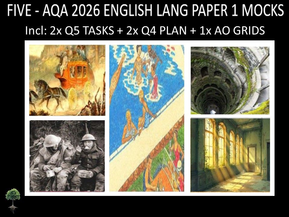 FIVE - AQA PAPER 1 | 2026 FULL MOCKS | Q5 TASKS | Q4 PLAN | AO GRIDS